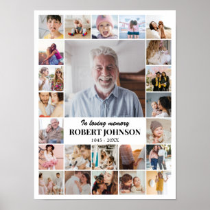 Poster Collage de photos 24 images 12x16 18x24 24x32 blan