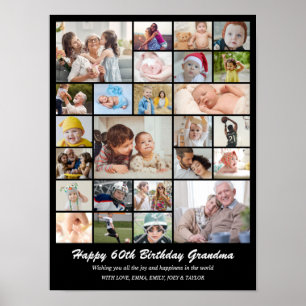 Poster Collage de photos 25 images 12x16 18x24 24x32 30x4