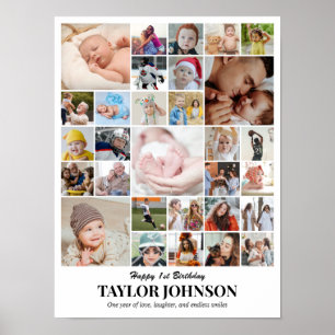 Poster Collage de photos 30 images 12x16 18x24 24x32 30x4