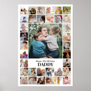 Poster Collage de photos 35 images 12x18 16x24 20x30 blan