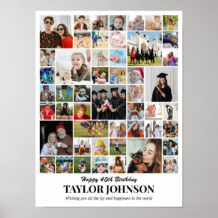 Poster Collage de photos 50 images 12x16 18x24 24x32 30x4
