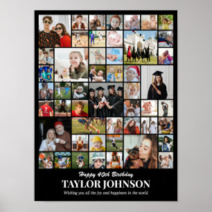 Poster Collage de photos 50 images 12x16 18x24 24x32 30x4