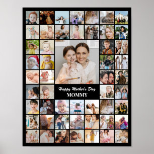 Poster Collage de photos 52 Grille d'images 11x14 Noir pe