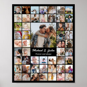 Poster Collage de photos 52 images 8x10 16x20 24x30 Noir