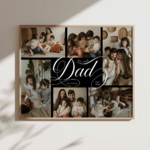 Poster Collage de photos B & W Dad Script Typography 6