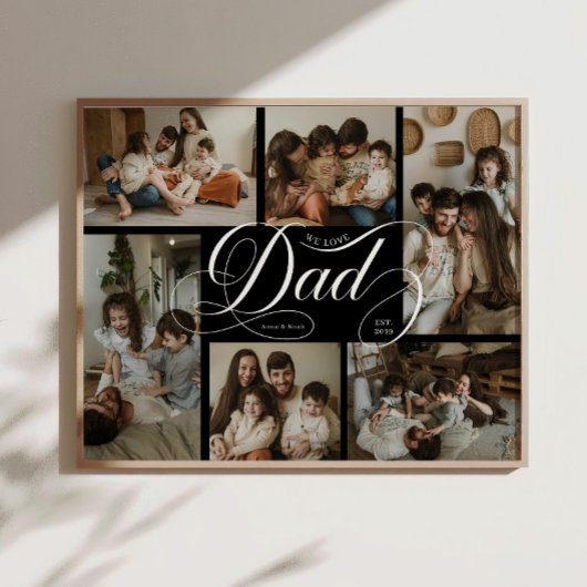 Poster Collage de photos B & W Dad Script Typography 6