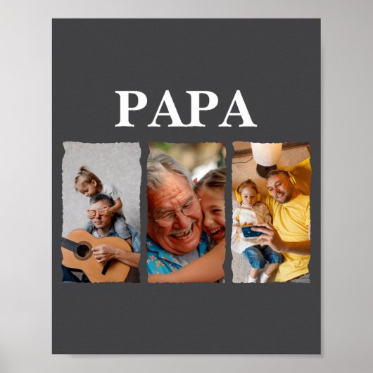 Poster Collage de photos cadeau Papa D (Devant)