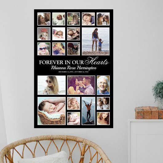Poster Collage de photos commémoratif