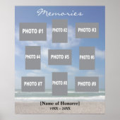 Poster Collage de photos commémoratives avec fond océaniq (Devant)