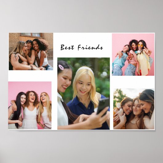 Poster Collage de photos d'amis moderne Simple (Devant)