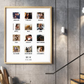 Poster Collage de photos d'anniversaire de couple moderne