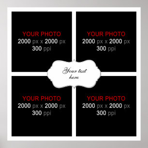Poster Collage de photos d'anniversaire de mariage 4 phot