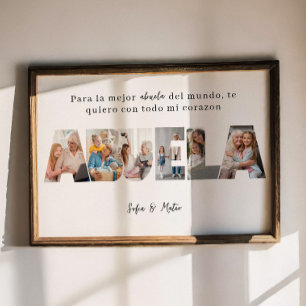 Poster Collage de photos de Abuela espagnole pour la fête
