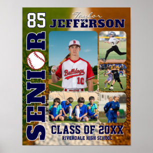 Poster Collage de photos de baseball pour la soirée des s