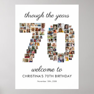Poster Collage de photos de bienvenue pour les 70 ans