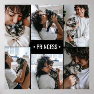Poster Collage de photos de chats personnalisé avec monog