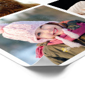 Poster Collage de photos de famille 15 images + nom gris  (Coin)