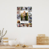 Poster Collage de photos de famille 15 images + nom gris  (Cuisine)