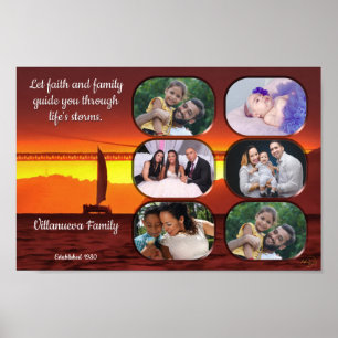 Poster Collage de photos de famille Coucher de soleil 112