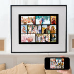 Poster Collage de photos de famille style maçonnerie noir<br><div class="desc">Créez votre propre collage photo de style maçonnerie sur une affiche noire, à laquelle vous pouvez ajouter un cadre si vous le souhaitez. Le modèle photo est configuré pour vous permettre d'afficher 9 de vos photos de famille préférées. Vos photos s'afficheront automatiquement dans une mise en page en maçonnerie, avec...</div>