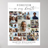 Poster Collage de photos de funérailles À jamais dans nos (Devant)