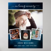 Poster Collage de photos de funérailles ciel bleu mémoria (Devant)