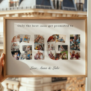 Poster Collage de photos de Gigi souvenir pour grand-mère