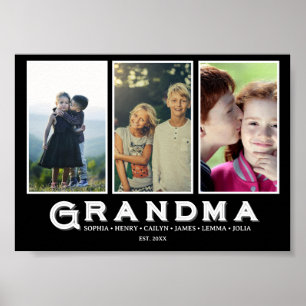 Poster Collage de photos de grand-mère – Noms personnalis