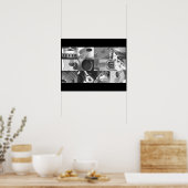 Poster Collage de photos de guitare noir et blanc (Cuisine)