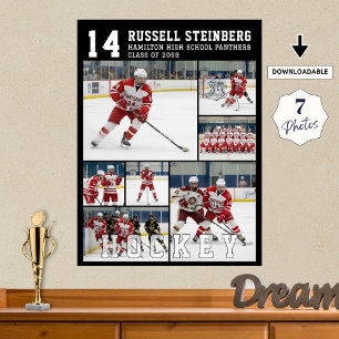 Poster Collage de photos de hockey pour les élèves de ter