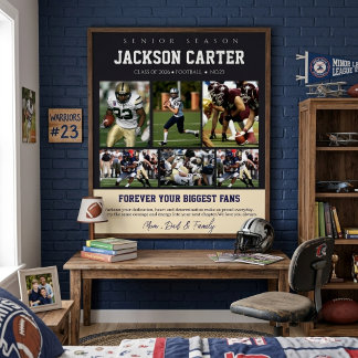 Poster Collage de photos de joueur de football senior