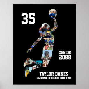 Poster Collage de photos de joueuse de basket-ball senior