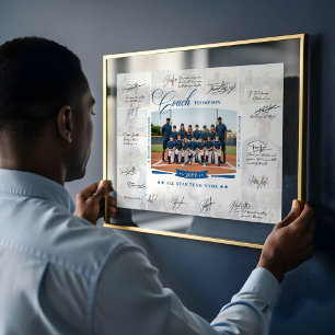 Poster Collage de photos de l'équipe avec signature pour
