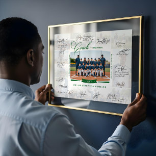 Poster Collage de photos de l'équipe avec signature pour