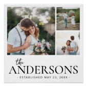 Poster Collage de photos de mariage au monogramme (Devant)