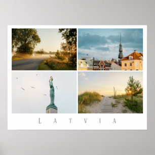Poster Collage de photos de voyage à Riga et en Lettonie