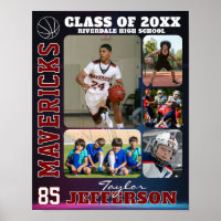 Collage de photos d'équipe de basketball au lycée