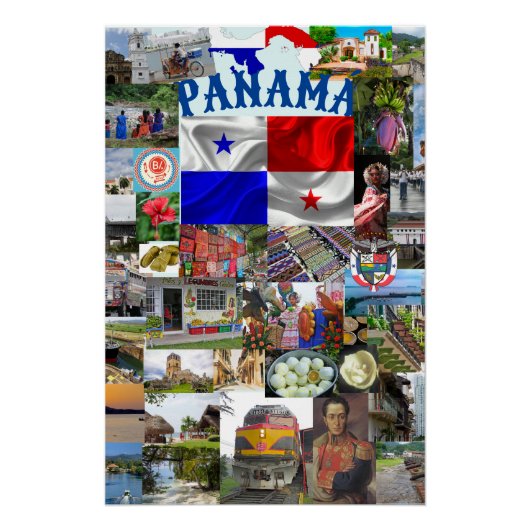 Poster Collage de photos du Panama (Devant)