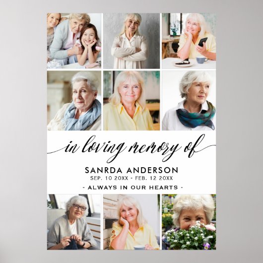 Poster Collage de photos en mémoire affectueuse (Devant)