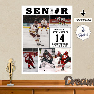 Poster Collage de photos Hockey Senior Night 5