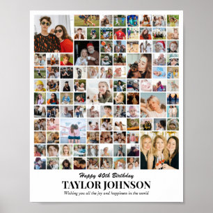 Poster Collage de photos personnalisé 100 photos 8x10 16x