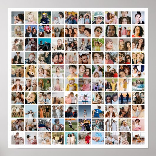 Poster Collage de photos personnalisé 100 photos Grille c (Devant)