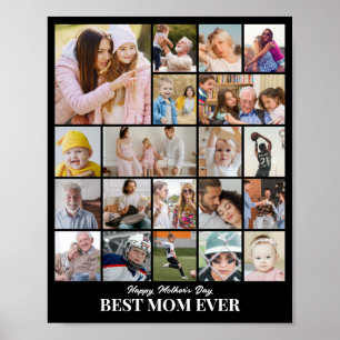 Poster Collage de photos personnalisé 20 images 8x10 16x2