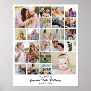 Poster Collage de photos personnalisé 20 images 8x10 16x2