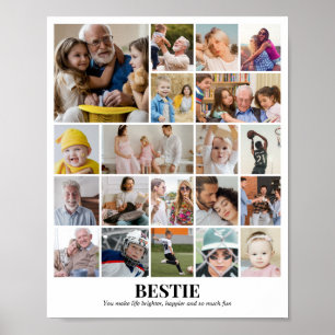 Poster Collage de photos personnalisé 20 images 8x10 16x2