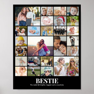 Poster Collage de photos personnalisé 25 images 8x10 16x2