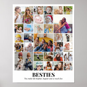 Poster Collage de photos personnalisé 30 images grille 11