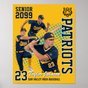 Poster Collage de photos personnalisé de joueur de baseba