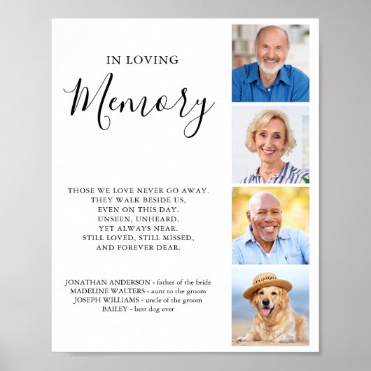 Poster Collage de photos personnalisé Mariage Mémorial pe (Devant)