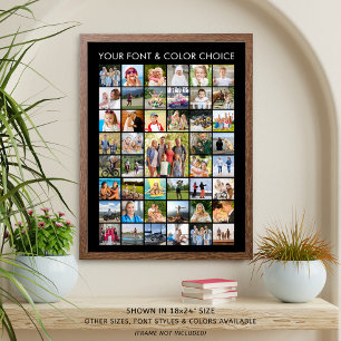 Poster Collage de photos personnalisé simple de 45 carrés
